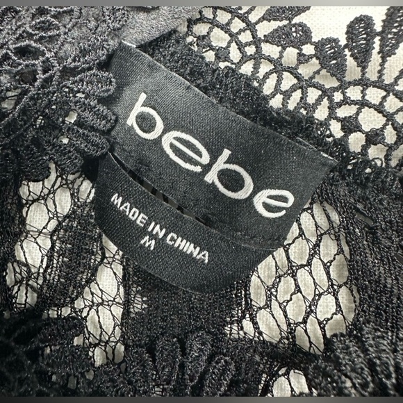 bebe Black Sheer Lace Jumpsuit - Picture 2 of 10